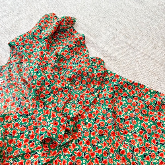 NWT MODCLOTH Emerald Green Floral Dress - Picture 4 of 9